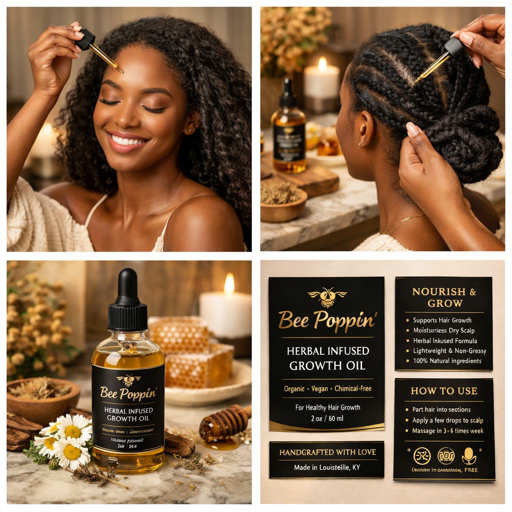 Bee Poppin’ Herbal Infused Growth Oil