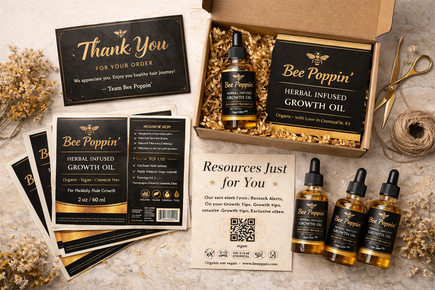 Bee Poppin’ Herbal Infused Growth Oil